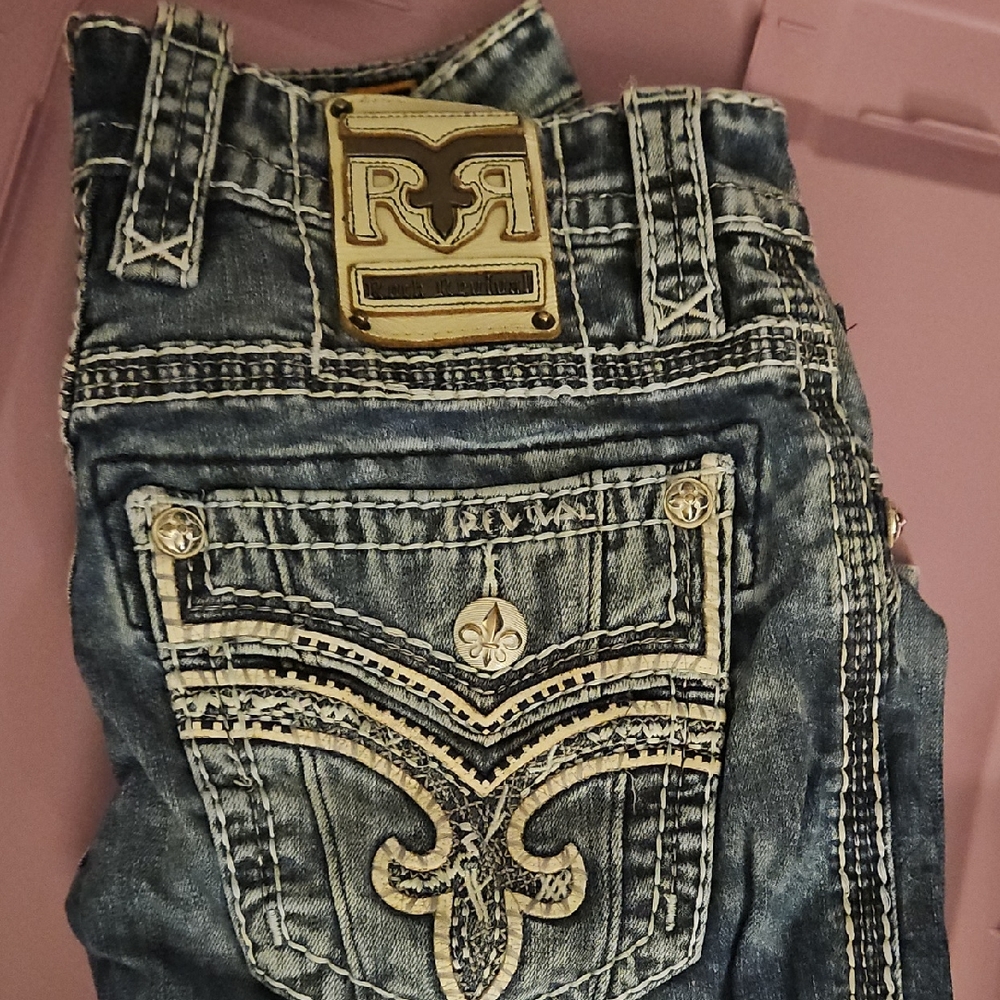 Rock Revival Distressed Denim with Silver Accents